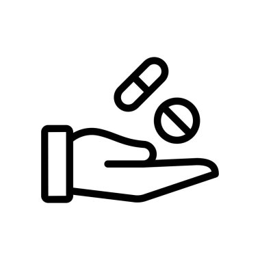 ilaç vektörü ince çizgi simgesi