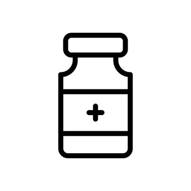ilaç vektörü ince çizgi simgesi