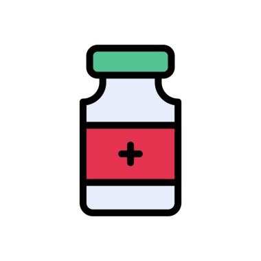 ilaç vektörü düz renk simgesi