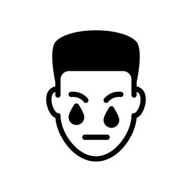 ağlayan vektör düz simgesi