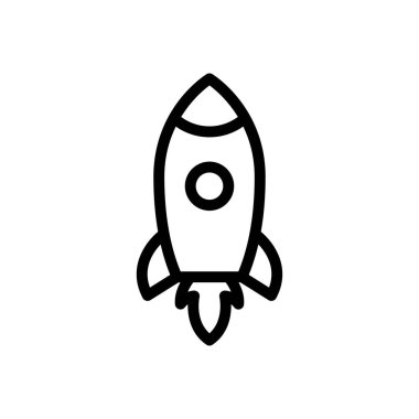 roket vektörü ince çizgi simgesi