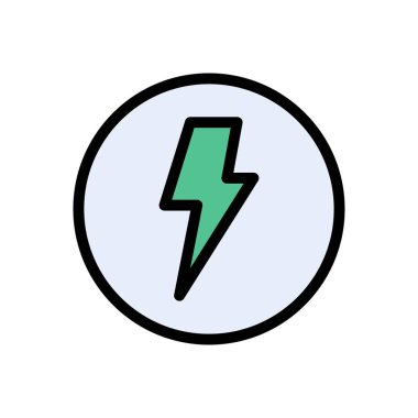 güç vektörü düz renk simgesi