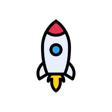 roket vektörü düz renk simgesi