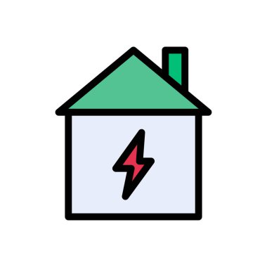 ev vektörü düz renk simgesi