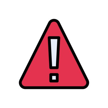 Uyarı vektörü düz renk simgesi