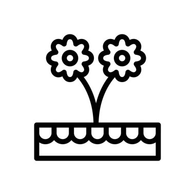 Bahçe vektörü ince çizgi simgesi