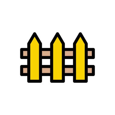 çit vektörü düz renk simgesi