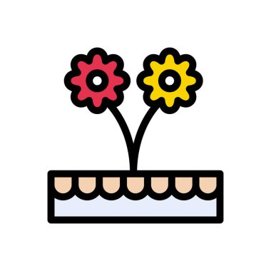 Bahçe vektörü düz renk simgesi