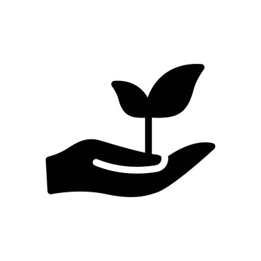 büyüme vektörü glyph düz simgesi