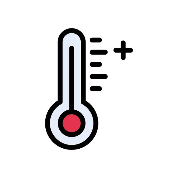 Icona Colori Piatta Vettoriale Termometro — Vettoriale Stock