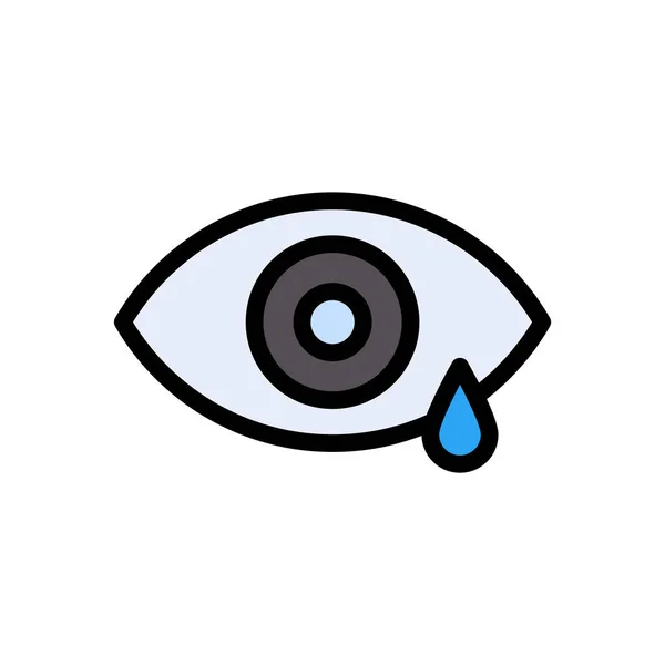 Vector Ocular Icono Color Plano — Vector de stock