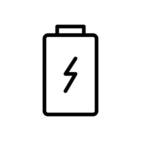 バッテリーベクトルの細い線のアイコン — ストックベクタ