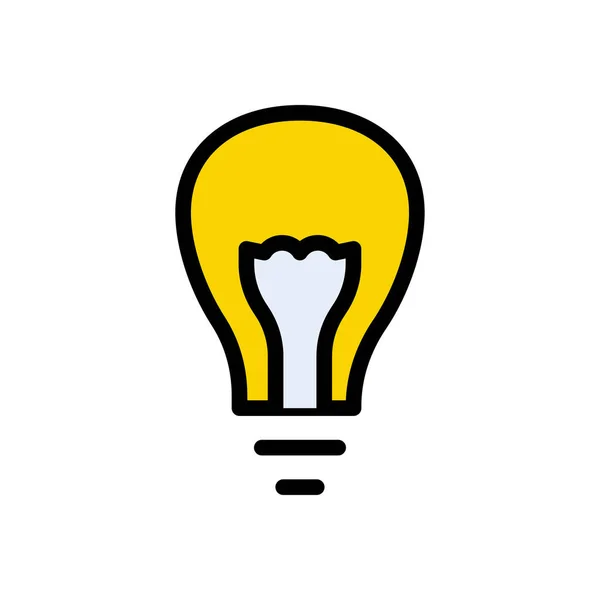 Bulb Vector Flat Color Icon — Stock Vector