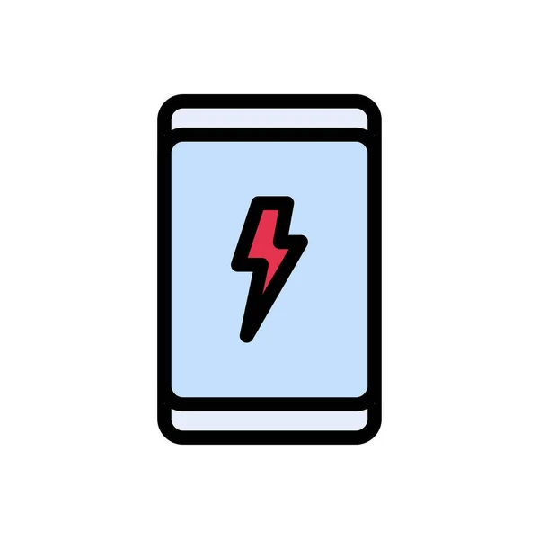 Power Vector Vlakke Kleur Pictogram — Stockvector