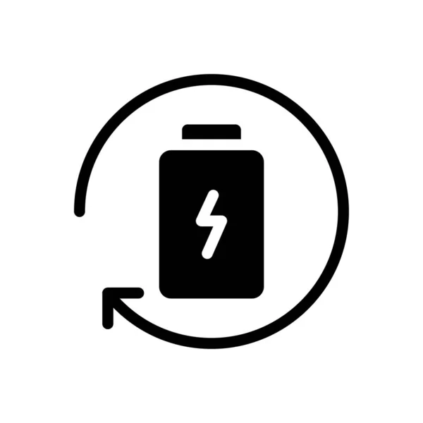 Ikona Vektorového Glyfu Baterie — Stockový vektor