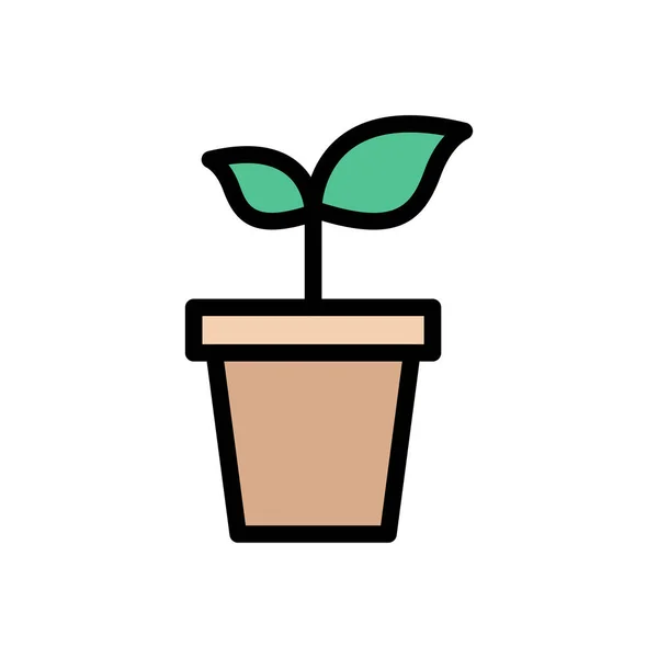 Plant Vector Platte Kleur Pictogram — Stockvector