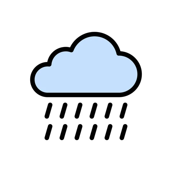 Regen Vektor Flache Farbe Symbol — Stockvektor