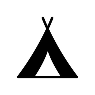 çadır vektör düz simge