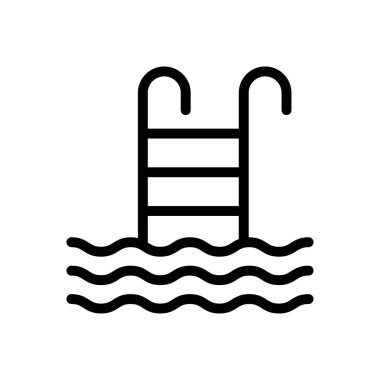 havuz vektörü düz renk simgesi