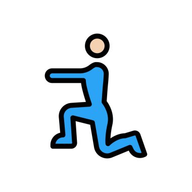 spor salonu vektörü düz renk simgesi