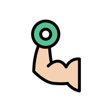 spor salonu vektörü düz renk simgesi