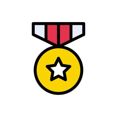 ödül vektörü düz renk simgesi