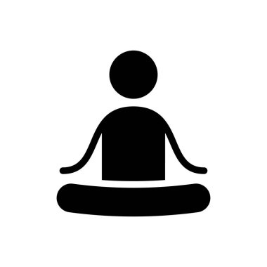 Meditasyon vektörü glyph düz simgesi