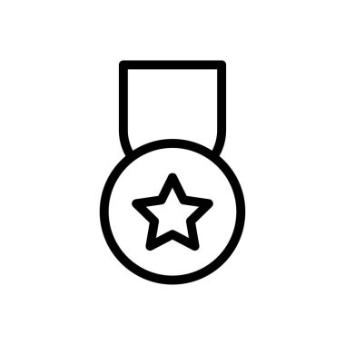 Madalya vektörü ince çizgi simgesi