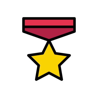 madalya vektörü düz renk simgesi