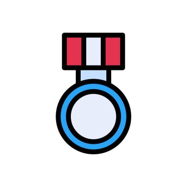 rozet vektörü düz renk simgesi