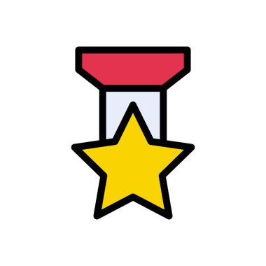 madalya vektörü düz renk simgesi