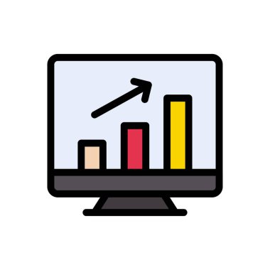 büyüme vektörü düz renk simgesi