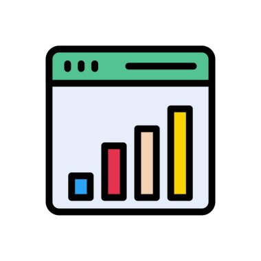 rapor vektörü düz renk simgesi