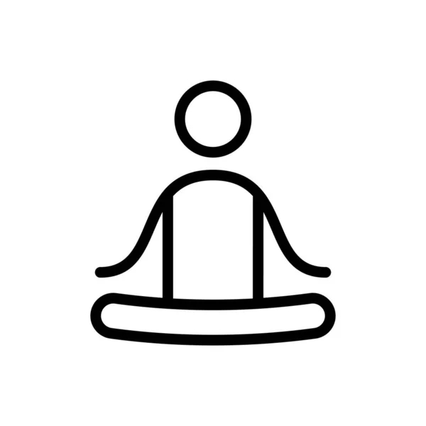 Meditasyon Vektörü Ince Çizgi Simgesi — Stok Vektör