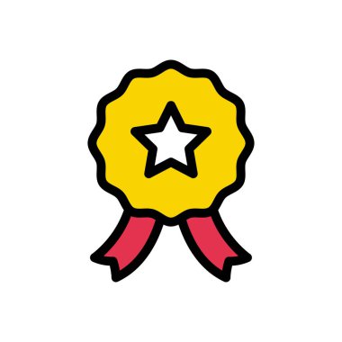 madalya vektörü düz renk simgesi