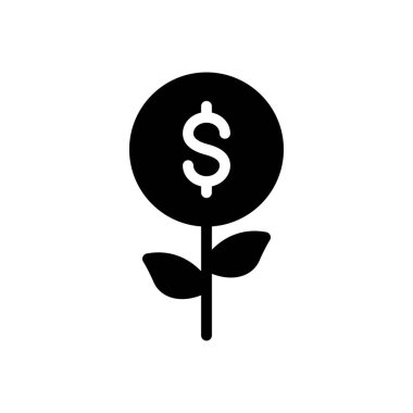 Yatırım vektörü düz simgesi