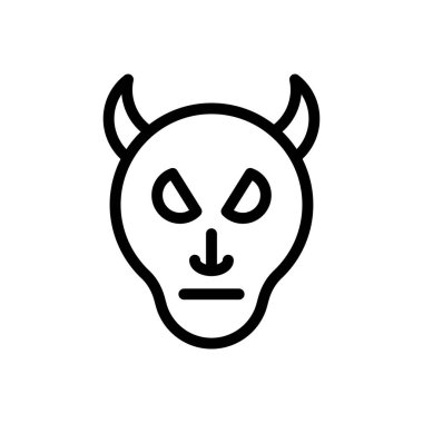 şeytan vektör ince çizgi simgesi