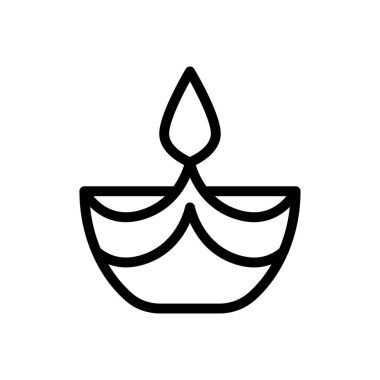 Diwali vektör ince çizgi simgesi