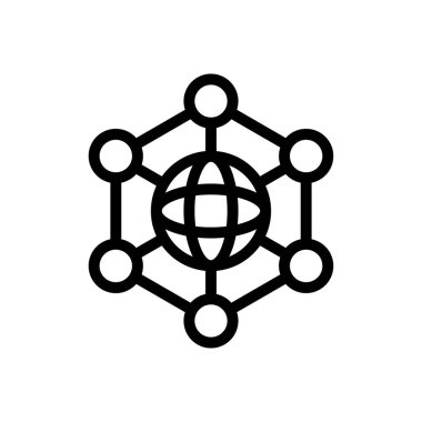 ağ vektörü ince çizgi simgesi