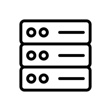 sunucu vektörü ince çizgi simgesi