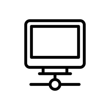 bilgisayar vektörü ince çizgi simgesi