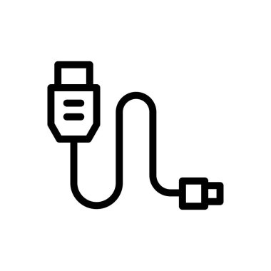 veri kablosu vektörü ince çizgi simgesi