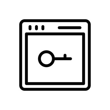 vektör ince çizgi simgesini kilitle