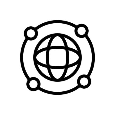 dünya vektör ince çizgi simgesi