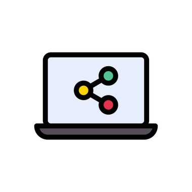 paylaşım vektörü düz renk simgesi