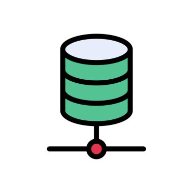 sunucu vektörü düz renk simgesi