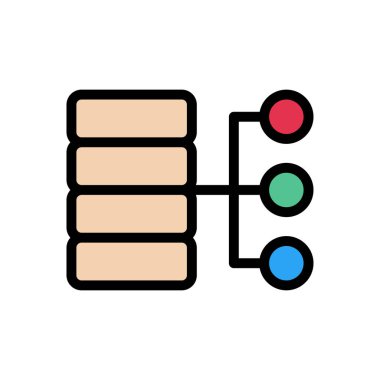 sunucu vektörü düz renk simgesi
