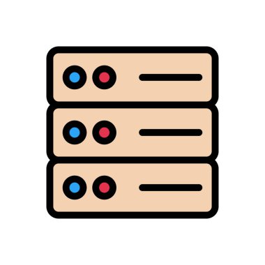 sunucu vektörü düz renk simgesi