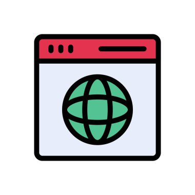 Web sayfası düz renk simgesi