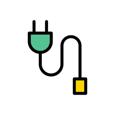 konnektör vektör düz renk simgesi